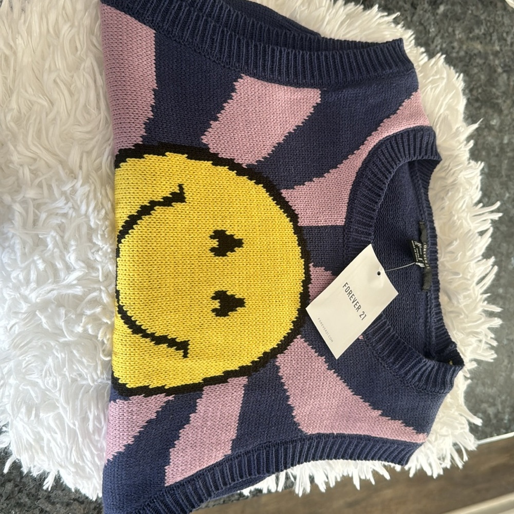 Brand New Forever21 Smiley Face Sweater Vest